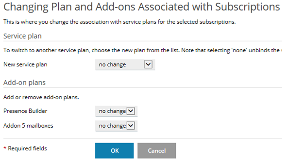 Change the Service Plan for this domain by selecting accordingly. Click ...